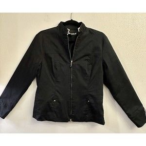 Jamie Sadock Black Silver‎ Trim Hardware Size Med Military Style Zipper